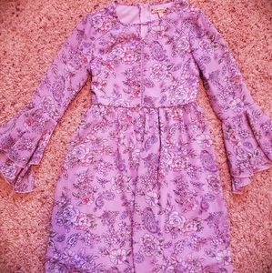 Purple Floral Girls Dress